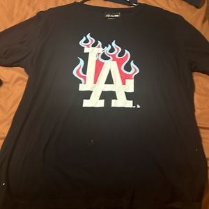 New era flames la dodgers t-shirt